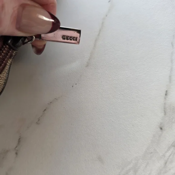 Gucci Monogram Mini Pouch in Brown/Tan - Picture 7 of 11